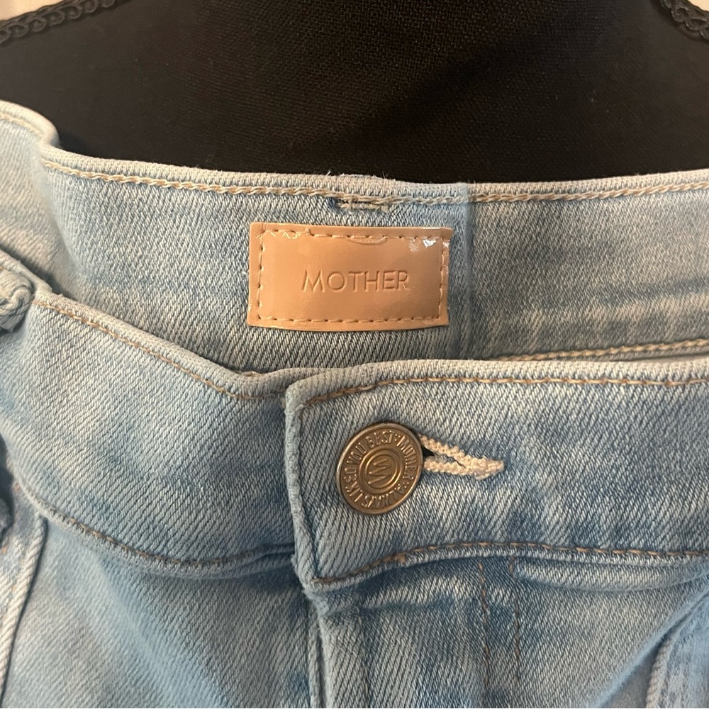 Mother The Wrapper Patch Cinched Ankle Light Blue… - image 3